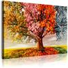 DekoArte 337 - Quadri moderni Stampa di Immagini Artistica Digitalizzata | Tela Decorativa Per Soggiorno o Stanza da letto | Stile Paesaggio Alberi quattro stagioni dell'Anno | 1 Pezzi 120 x 80 cm