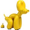 YOYUMI Scultura Cane Palloncino Cacca, decorazione resina, superficie riflettente a specchio, ideale per soggiorno, camera da letto, ufficio e negozio, 23 * 22 * 9,5 cm - vernice spray gialla