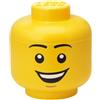 Room Copenhagen LEGO Iconic Storage Head Large Stackable Storage Box, 8,5 L, Giallo, Happy Boy