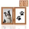 HSYTEK Doppia cornice pieghevole 10 x 15 cm, doppia cornice portafoto in legno, 2 foto, cornice portafoto per tavolo o regali, per soggiorno, camera da letto, studio (colore legno)