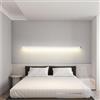 TZSMUM LED Interno Lungo Applique da Parete con Telecomando Luce da Parete 2700K-6500K Regolabile Lampada da Parete Moderno Alluminio Minimalista Design per Camera da Letto (Bianco,60cm)