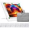 TOHETO Lavagna luminosa ricaricabile A3 con supporto, borsa, pad luminoso magnetico super luminoso con pulsanti laterali, scatola luminosa wireless per tracciare e disegnare, tavolo luminoso senza