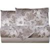 Smart Deco Home Completo letto lenzuola federe letto stampa fantasia 100% cotone Made in Italy MATRIMONIALE FIORI ACQUERELLO TORTORA