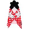 Disney Minnie Mouse Telo Mare con Cappuccio per Bambine | Poncho Accappatoio Microfibra 140x70cm | Asciugamano Mare e Piscina Assorbente | Design Originale Minnie Mouse [18214 Rosso]