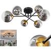 HOFSTEIN Lampada da soffitto Chehalis, 6 luci, in metallo/vetro, colore nero/oro/fumo/trasparente, design vintage, Ø ombrelli 10; 12; 15 cm, G9, sala da pranzo, camera da letto, soggiorno, cucina