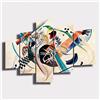 Printerland Quadri Moderni Soggiorno Kandinsky Composizione 4 200x100 cm 5 Pezzi XXL Stampa Tela Quadro Moderno Grande Arredamento Salotto Camera da Letto Cucina Ufficio (200x100 cm (5pezzi))