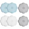 Wholesoukyii 6 Pezzi Filtro Lavello Silicone, Raccogli Capelli Doccia con Diametro di 14.4 cm, Riutilizzabile, Previene L'intasamento Dello Scarico, Adatto per Bagno, Doccia e Cucina (Grigio + Blu + Bianco)