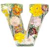 Generic Kit di ornamenti in resina, lettere in resina con fiori, fiori secchi resi N luce notturna lettera con luci LED, luce notturna o lampada decorativa (V)