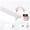 AFTERTECH 1x 3metri 1207B 12x7mm Profilo Alluminio BIANCO Minimal Per Strisce Strip LED Barra Rigida INTERA 3MT + Copertura OPACA (1x 3metri 1207bianco fog)
