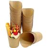 MonLiya 50 pz smaltimento Take-out Party Frozen Dessert Forniture Torte Egg Puff Waffle Patatine Fritte Chips Snack Gelato Tazze di Carta Kraft Holder (Marrone)