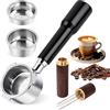Naapesi Portafiltro Senza Fondo 51mm 3 Anelli Compatibile DeLonghi Dedica EC680 EC685 EC885, Filtro Acciaio Inoxidable x2 + Agitatore WDT 6 Aghi - Kit Barista con Manico ABS