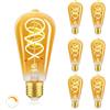 URing Lampadina LED E27 Luce Calda Dimmerabile 2200K Edison Vintage LED Lampadine 4W Risparmio Energetico Filamento Lampada E27 Adatto per decorare la casa, Caffè, Bar, 6 pezzi (ST64)