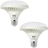 Vanpus LED Lampada con Sensore di Movimento e Crepuscolare - 15W 2700K Bianco Caldo, Auto Accensione/Spegnimento per Garage, Corridoi, Giardini Esterni (2 Pezzi)