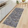 Masters House Biancheria per la Casa Tappeto Passatoia Cucina Larghezza 52cm Lunghezza Varie Antimacchia Antiscivolo - Stampa Digitale HD Effetto Marmo Dorato Grigio - 100% Microfibra - Lavabile - Made in Italy (52x280)