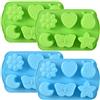 Newk Stampi in silicone a forma di insetti, 4 confezioni da 6 cavità, motivo: farfalla, luna, stella, 3D, antiaderente, per alimenti, per caramelle, cioccolato, cubetti di ghiaccio