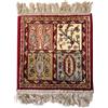 LaVelahome Tappeto Classico Piccolo cm 35x35 Francobollo Quadrato Con Frangia Nappe (ROSO_FRA, 35_35_cm)