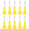 Supertool 20 portachiavi in plastica con raschietto per biglietti della lotteria, a forma di paletta, per grattare carte del lotto, etichette, pellicole (giallo)
