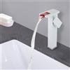 YyanLAK Rubinetto a cascata a LED, in acciaio inox luce lavabo rubinetto, miscelatore da bagno alto, con 2 tubi, per lavabo rubinetto bagno bagno bagno WC (bianco)