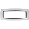 A2ZWORLD SANDASDON Placca Bombe 7M 7 Moduli Posti Compatibile Con Bticino Living International Per Scatola 507 (Bianco Con Interno Nero)