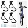 Sinoer Set di 4 Ganci per Bici Verticali, Staffa per Portabici da Parete, Gancio per Carichi Pesanti da Garage