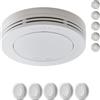 Safeliveo Rilevatore di Fumo con Batteria 10 Anni, Allarme Incendio 85 dB, Senza LED Lampeggiante, Conforme EN 14604, Funzione Silenziosa, Cuscinetti Adesivi Inclusi, Confezione da 5