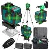 Geevorks Livella laser a 360 gradi, 16 laser a croce verdi, autolivellante 4D a 3 gradi, con treppiede + telecomando + controller mobile, 2 batterie da 1200 mAh, base girevole, strumenti fai da te