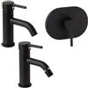 Kiamami Valentina - Set 3 Miscelatori Lavabo, Bidet, E Doccia Da Incasso Nero Opaco | Fassa