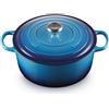 Le Creuset Cocotte Rotonda Evolution in Ghisa Vetrificata 28 cm Azure Blu