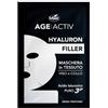 Matt, AGEACTIV Hyaluron Filler, Maschera Viso e Collo in Tessuto 100% Naturale e Biodegradabile, con Acido Ialuronico Puro, Tripla Idratazione, Rigenera e Rimodella la Pelle, Senza Profumo, 20 ml