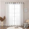 Sonive Tende Aspetto Lino, Set di 2 con Oechietti Metallici, H250 x L145 cm, Voile in Poliestere Trasparente per Camera da Letto, Cameretta, Soggiorno Bianco