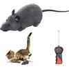 NIDONE Giocattolo per gatti con topo telecomandato, giocattolo realistico per ratti RC in peluche, giocattoli interattivi per gatti alimentati a batteria per esercizi interni ed esterni, grigio