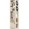 Yaheetech Libreria Girevole 360° a 5 Ripiani Legno Chiaro | Libreria Scaffale a Torre 42×42×169 cm, Grande Capacità con Ripiani Regolabili, per Soggiorno, Camera da Letto, Studio