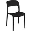 VACCHETTI WEB Sedia polipropilene Risto impilabile nero cm47x52h83