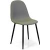 VACCHETTI WEB Sedia ecopelle Jacky grigio tortora struttura nero cm43x55h48/86