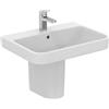 Ideal Standard - i.life B Lavabo da 65 cm con foro centrale per la rubinetteria aperto e foro del troppopieno. Colonna, semicolonna e sifone d'arredo da acquistare separatamente. Bianco