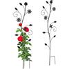 Relaxdays Supporto per Piante Rampicanti da Giardino, 2 pz. Tralicci di Sostegno per Edera, 110x34x1 cm, Metallo, Nero