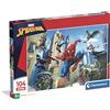 Clementoni - Puzzle per Bambini 104 Pezzi Super, per Bambini 6+ Anni, Illustrazione con Supereroe Marvel Spiderman, Idea Regalo, Made in Italy, 48,5x33,5 cm, 25014