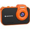 AGFA Fotocamera Digitale per bambini Realikids Cam Waterproof 2, 12 megapixel, display a colori da 2,8", impermeabile fino 3 metri, Nero/Arancione