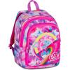 SJ GANG STYLE JAM GANG Zaino Scuola Advanced JOYFUL PINS GIRL, Rosa, 29L, Doppio Scomparto, Inserto arcobaleno con pins,Tasca frontale, Tasca portaborraccia, Scuola elementare, Bambina