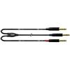 Cordial - CFY 1,5 VPP Cavo adattatore Y con jack stereo dorato da 6,3 mm e 2 jack mono dorati da 6,3 mm, lunghezza 1,5 m, nero