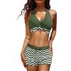 heekpek Costume da Bagno Due Pezzi Donna Push Up Imbottito Reggiseno Bikini Set Costumi da Mare 2 Pezzi con Pantaloncini da Bagno Spiaggia Estate Beachwear,Vino Rosso,XXL