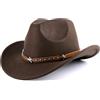 Ausune Uomini e donne Cappelli da cowboy occidentali, cappelli occidentali sono costumi festivi, carnevale e feste a tema, caffè