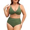 Svanco Costume Donna Due Pezzi Taglie Forti Bikini Vita Alta Push Up Costumi Bagno Curvy Modellante per Mare e Piscina