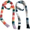 Joygoodta Sciarpa a Righe Confezione da 2, Sciarpe Sottili Arcobaleno Lunghe 74, 8 Pollici, Sciarpe in Maglia Attillata per Donna Accessori Moda, Sciarpa