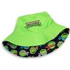 TEENAGE MUTANT NINJA Turtles Cappello da Pescatore Reversibile per Ragazzi delle Tartarughe Ninja Mutant in Verde e Nero | Logo TMNT e Stampa Integrale di Facce di Tartaruga