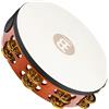 Meinl Percussion TAH2B-AB - Tamburello in legno con testa di pelle e doppia fila di sonagli in ottone nel telaio, diametro: 25,40 cm (10''), colore marrone