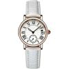 FILFEEL Orologi per donna, orologio da polso da donna con cinturino in pelle al quarzo tondo analogico con datario(White Strap)
