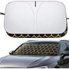 AuFiiy Parasole per parabrezza auto, 142 x 70 cm, parasole per auto, pieghevole, riflettente, protezione UV