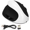 XUMIUZIY Mouse per Mancini, Mouse Ergonomico Verticale Wireless 2.4G, Mouse Ottico Regolabile 800/1200/1600 DPI, Ricaricabile con Ricevitore USB, per Computer Portatile PC Desktop (bianco