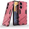 ESTH® Custodia per Realme C55 4G con Supporto [Compatibile con Supporto Magnetico per Auto] Cover Paraurti PC + TPU, Rosa rossa